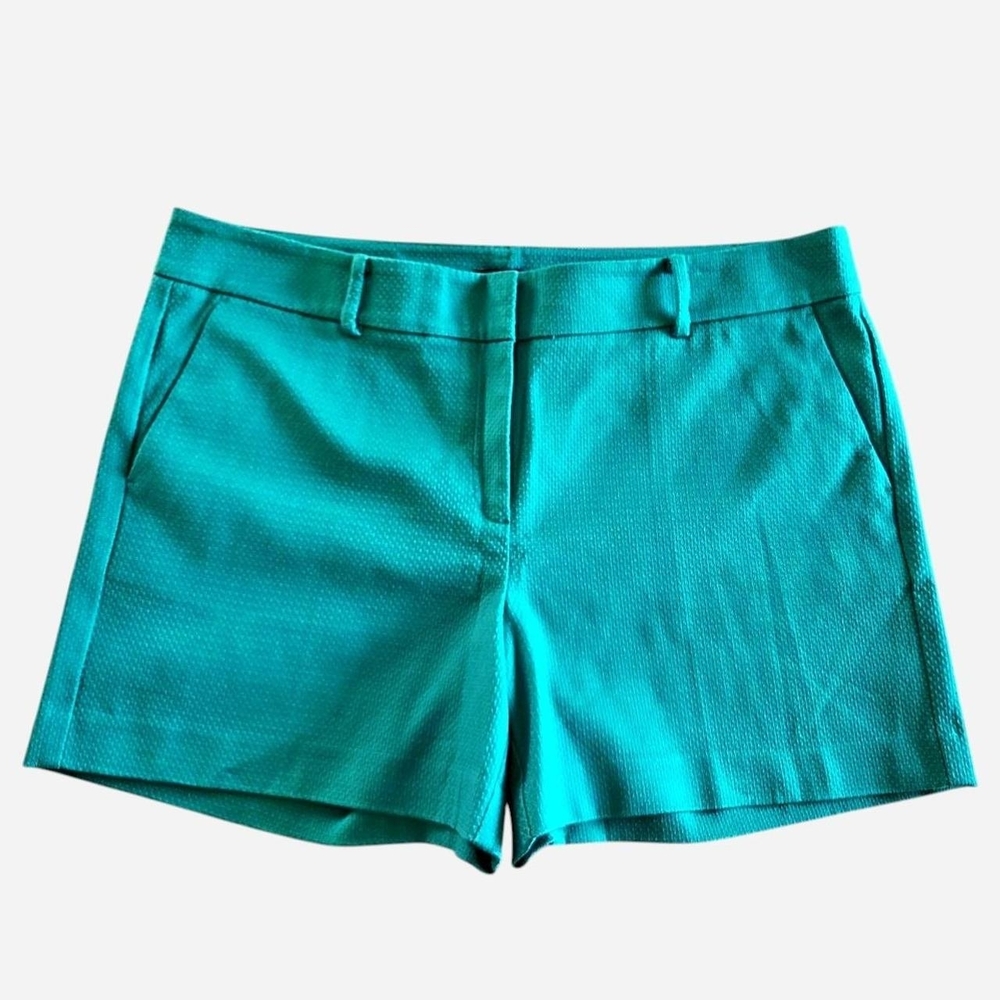Ann Taylor Factory Cotton Textured Shorts Tropical Teal Size 14